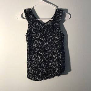 Black with a white dotted pattern tank top!